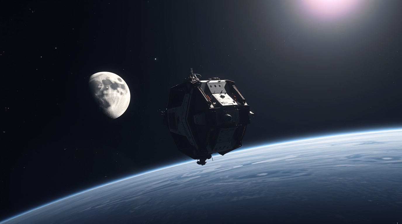 ภาพสร้างด้วย AI (ไม่ใช่ภาพถ่ายจริง) ประกอบข่าว NASA เปิดข้อมูลวิทยาศาสตร์ภารกิจ Artemis II ให้สาธารณะเข้าถึงได้เกือบ 1 เทราไบต์