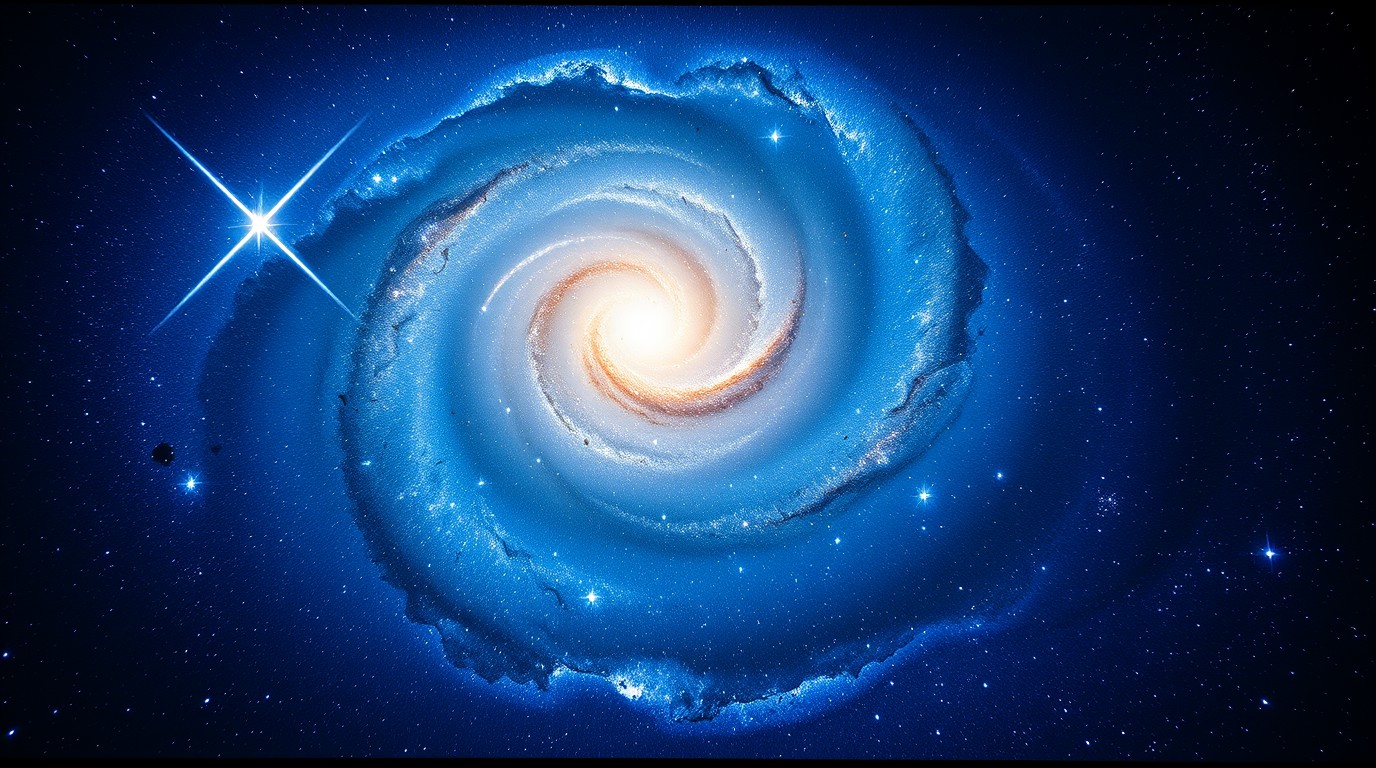 ภาพสร้างด้วย AI (ไม่ใช่ภาพถ่ายจริง) ประกอบข่าว กล้อง Hubble บันทึกภาพกาแล็กซี NGC 1827 เผยรายละเอียดขอบจานหมุน