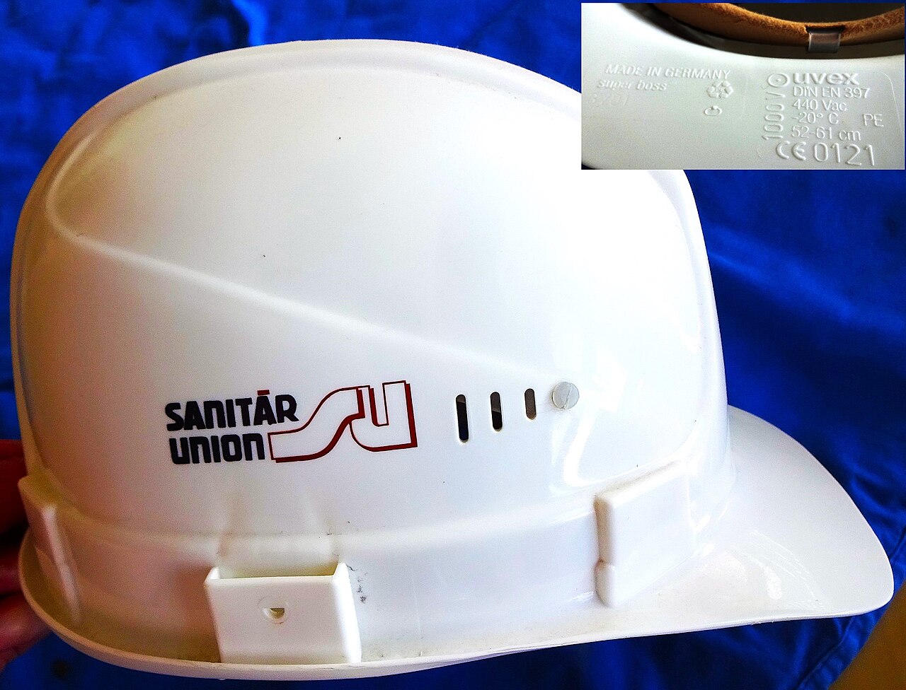 ภาพประกอบ: UVEX Schutzhelm mit techn. Daten 1993