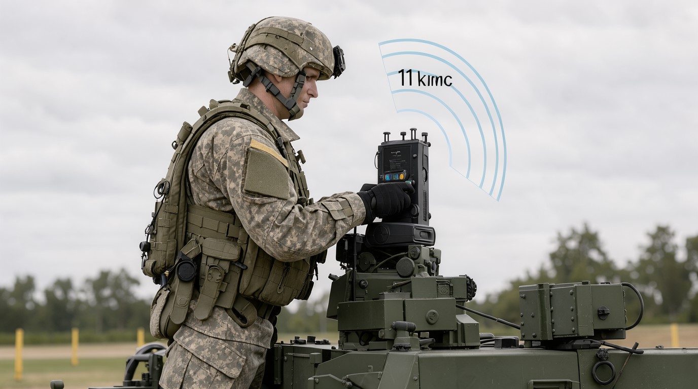 ภาพสร้างด้วย AI (ไม่ใช่ภาพถ่ายจริง) ประกอบข่าว NATO เตรียมซื้อชุดจัมเมอร์ GPS พกพา 6 ชุด รบกวนสัญญาณดาวเทียมได้ไกลถึง 11 กม.