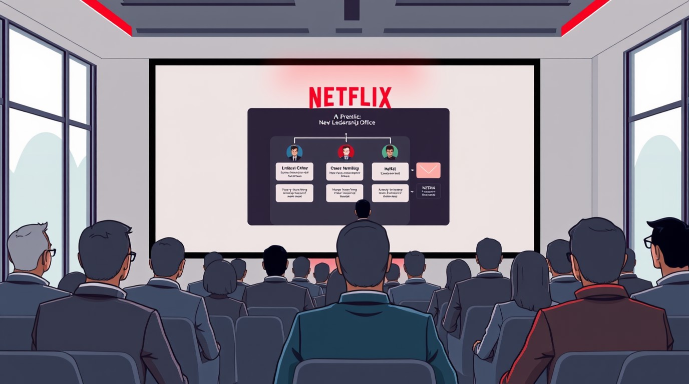 ภาพสร้างด้วย AI (ไม่ใช่ภาพถ่ายจริง) ประกอบข่าว Netflix ปลด Bela Bajaria หัวหน้าคอนเทนต์ ดึง Peter Rice จาก Fox มาคุมแทน