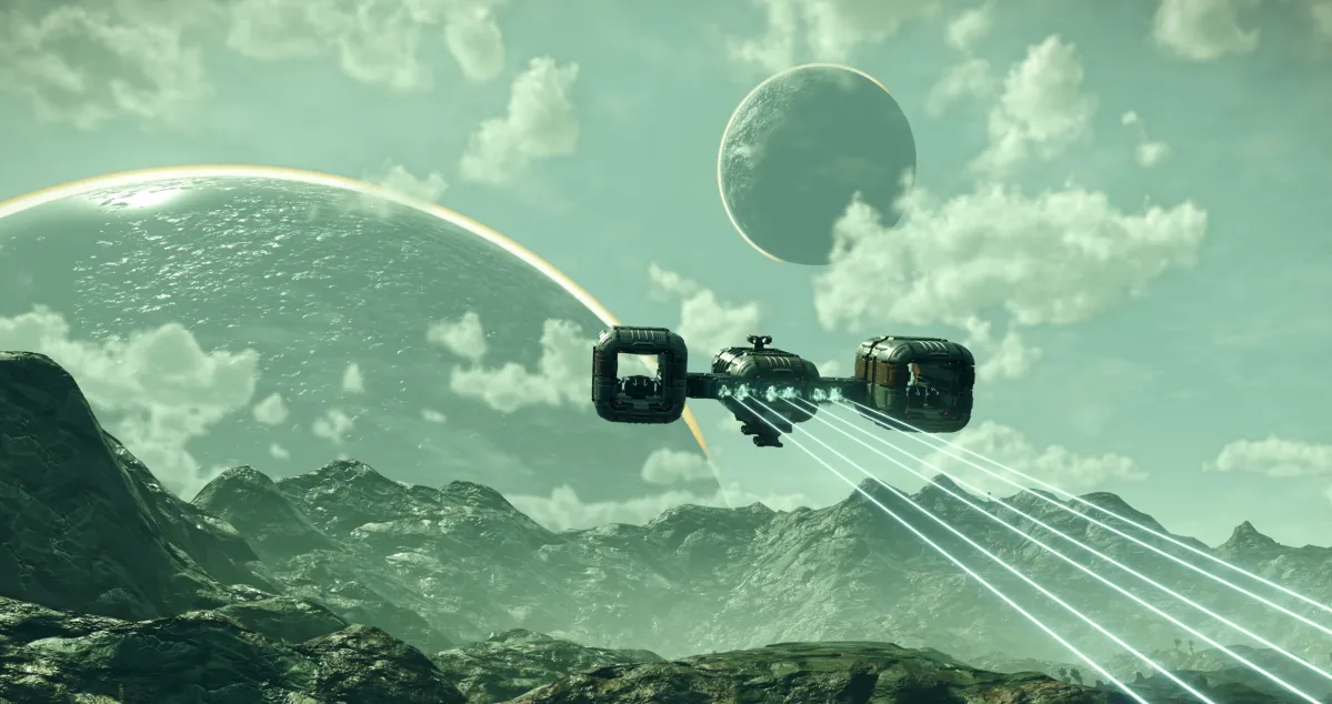ภาพโปรโมตทางการจาก Hello Games (ภาพประชาสัมพันธ์) ผ่าน The Verge ประกอบข่าว No Man's Sky ลง iPhone และ iPad 28 ตุลาคมนี้ ยืนยันเกมเต็มรูปแบบไม่ตัดทอน