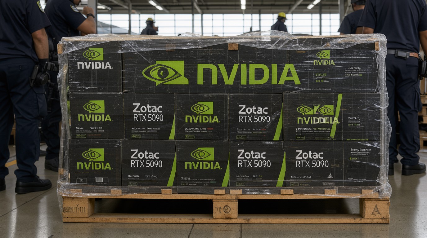 ภาพสร้างด้วย AI (ไม่ใช่ภาพถ่ายจริง) ประกอบข่าว RTX 5090 มูลค่า 470,000 ดอลลาร์หายจากสนามบินบราซิล บริษัทจัดจำหน่ายโพสต์หาคำตอบ
