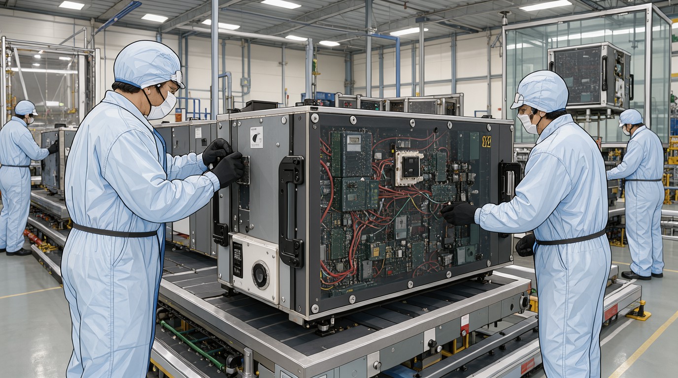 ภาพสร้างด้วย AI (ไม่ใช่ภาพถ่ายจริง) ประกอบข่าว Open Cosmos เปิดโรงงานดาวเทียม ConnectedCosmos ชูทางเลือกยุโรปแทน Starlink