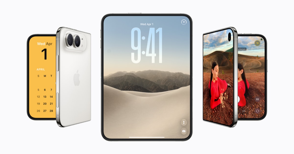 ภาพจาก Apple ประกอบข่าว Apple เปิดตัว iPhone Duo มือถือจอพับ จอในใหญ่กว่า iPhone 18 Pro Max ถึง 50%