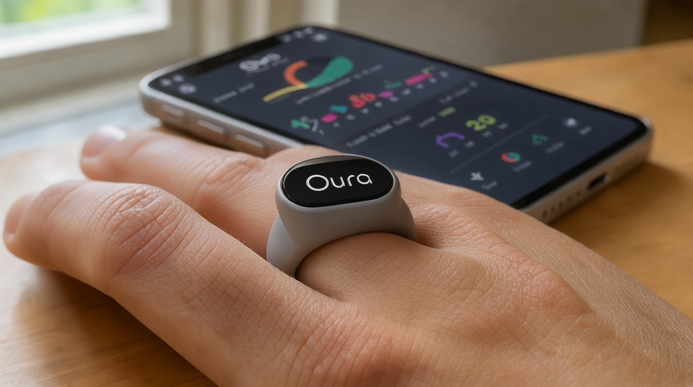 ภาพสร้างด้วย AI (ไม่ใช่ภาพถ่ายจริง) ประกอบข่าว Oura เพิ่มฟีเจอร์วัดสุขภาพหัวใจ Cardio Effort และ VO2 Max อัตโนมัติในแหวนอัจฉริยะ