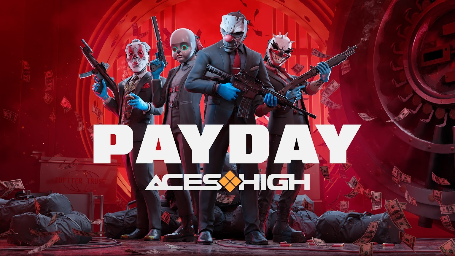 ภาพโปรโมตทางการจาก Fast Travel Games (ภาพประชาสัมพันธ์) ผ่าน Road to VR ประกอบข่าว PAYDAY: Aces High เกม VR ปล้นแบบโคออป เปิดขาย 5 พ.ย. บน Quest, Steam Frame, PC VR
