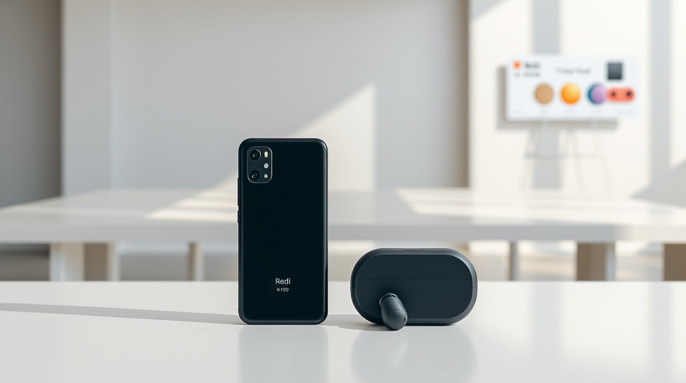 ภาพสร้างด้วย AI (ไม่ใช่ภาพถ่ายจริง) ประกอบข่าว Redmi ยืนยันเตรียมเปิดตัวสมาร์ตโฟน Redmi K100 และหูฟัง Redmi Clip Neo ภายในเดือนนี้