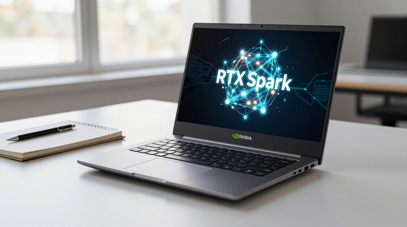 ภาพสร้างด้วย AI (ไม่ใช่ภาพถ่ายจริง) ประกอบข่าว รีวิวแล็ปท็อป RTX Spark ล็อตแรกออกแล้ว ส่วนใหญ่ชมฟีเจอร์ AI แต่แบตยังต่างกันตามรุ่น