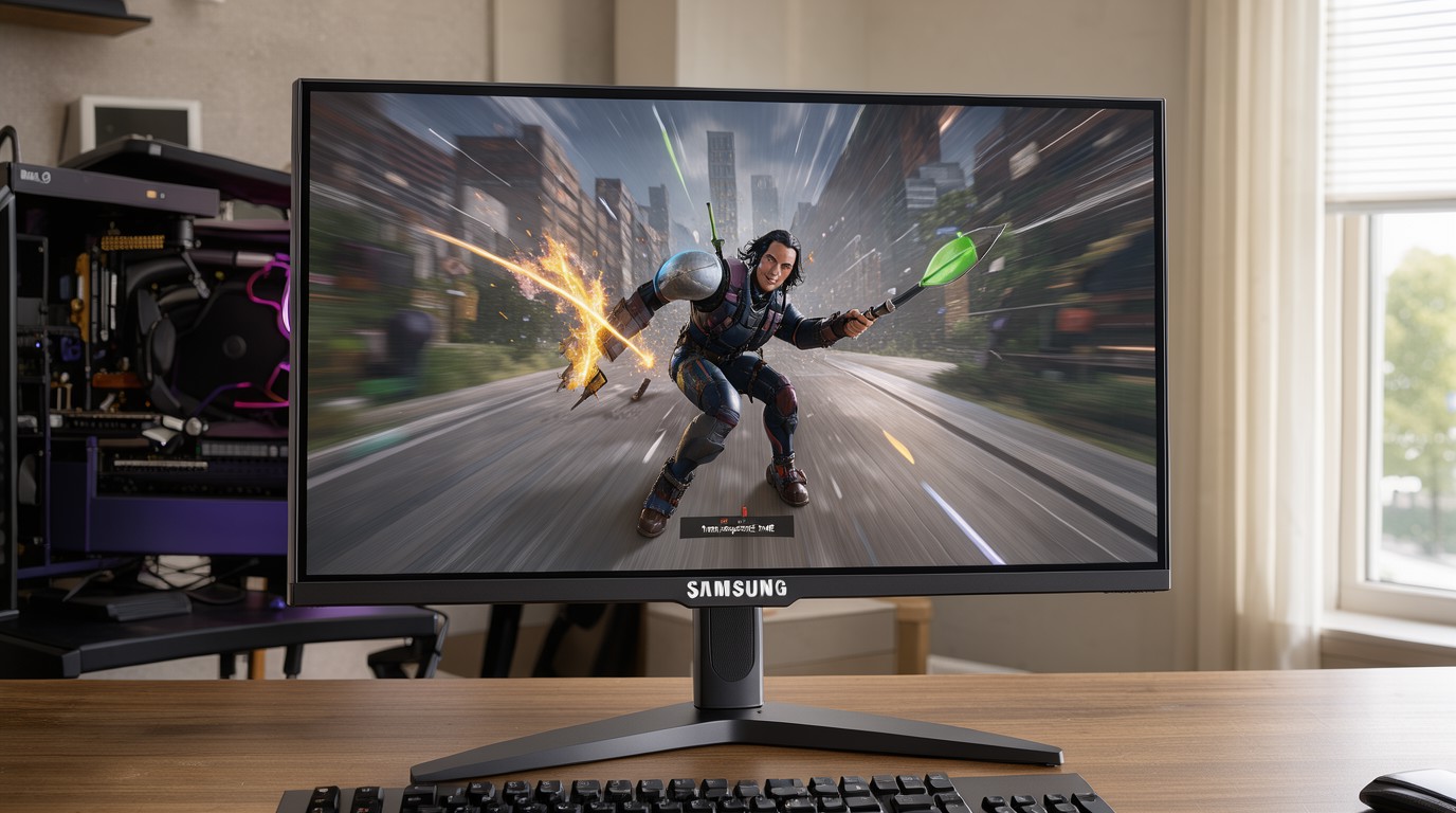 ภาพสร้างด้วย AI (ไม่ใช่ภาพถ่ายจริง) ประกอบข่าว จอ 5K เล่นเกม Samsung Odyssey G80HF ลดเหลือ 599.99 ดอลลาร์ ถูกสุดเท่าที่เคยมี