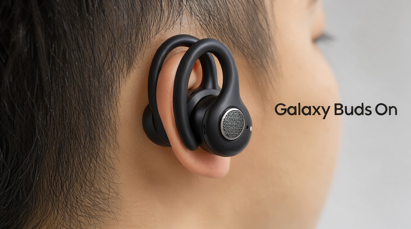 ภาพสร้างด้วย AI (ไม่ใช่ภาพถ่ายจริง) ประกอบข่าว Samsung เปิดตัว Galaxy Buds On หูฟังคลิปหนีบหูรุ่นแรก ขายเกาหลีใต้ 27 ต.ค.