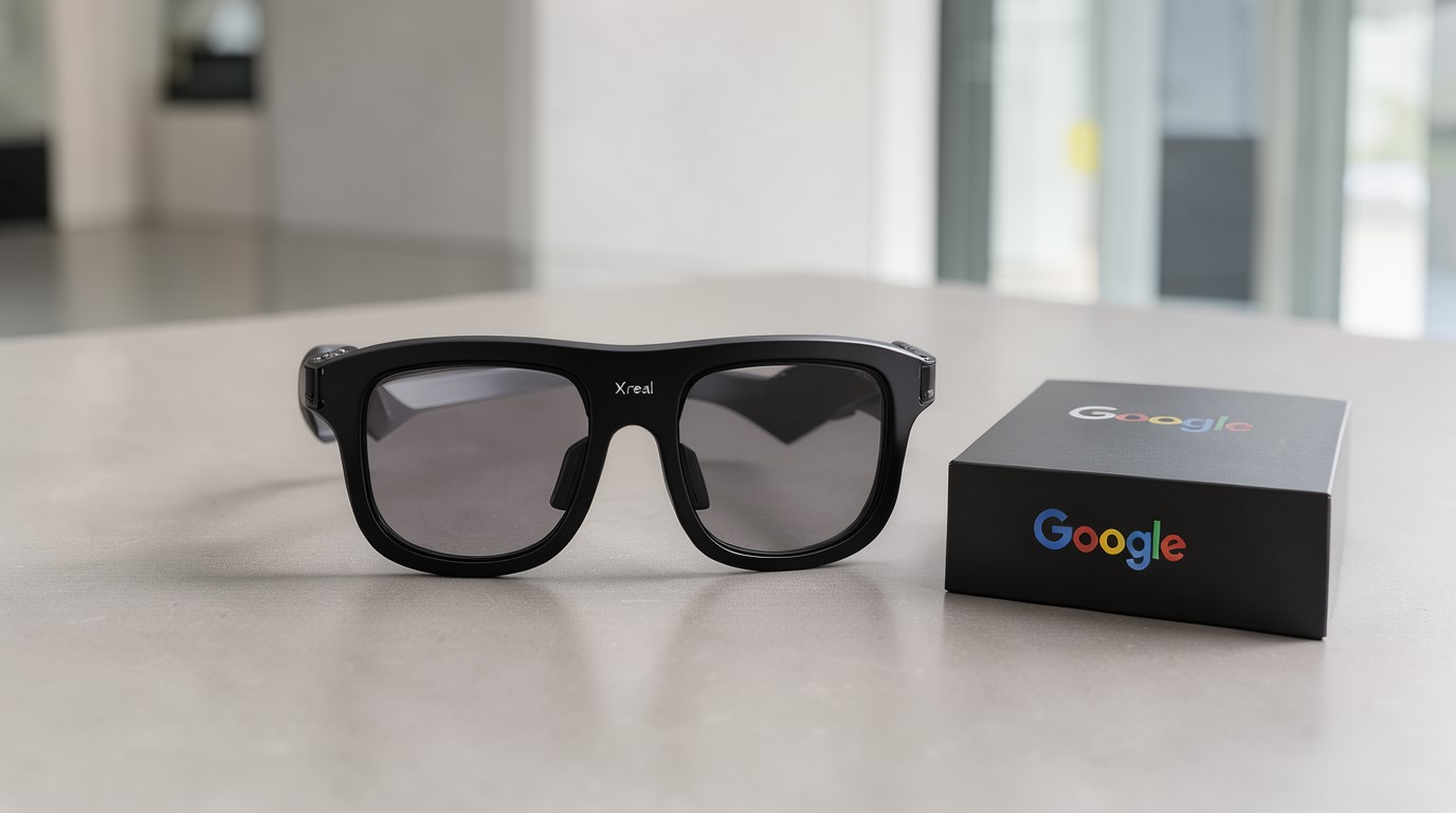 ภาพสร้างด้วย AI (ไม่ใช่ภาพถ่ายจริง) ประกอบข่าว Google และ Xreal เปิดขายแว่น Aura แล้ว ราคา 1,099 ดอลลาร์ ถูกกว่าตอนพรีออเดอร์