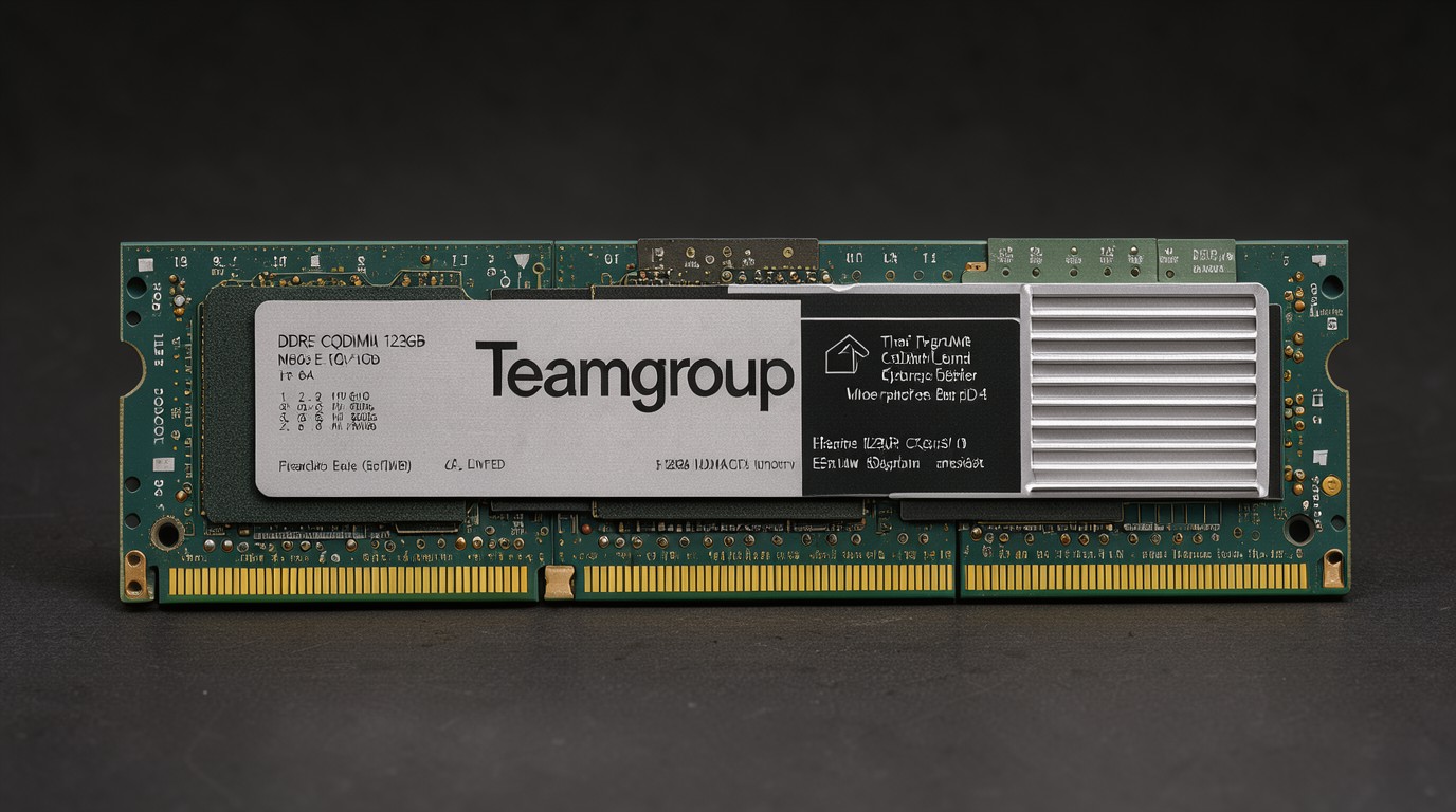 ภาพสร้างด้วย AI (ไม่ใช่ภาพถ่ายจริง) ประกอบข่าว Teamgroup เปิดตัวแรม DDR5 CQDIMM 128GB แถวเดียว เน้นงาน AI ยังไม่บอกราคา