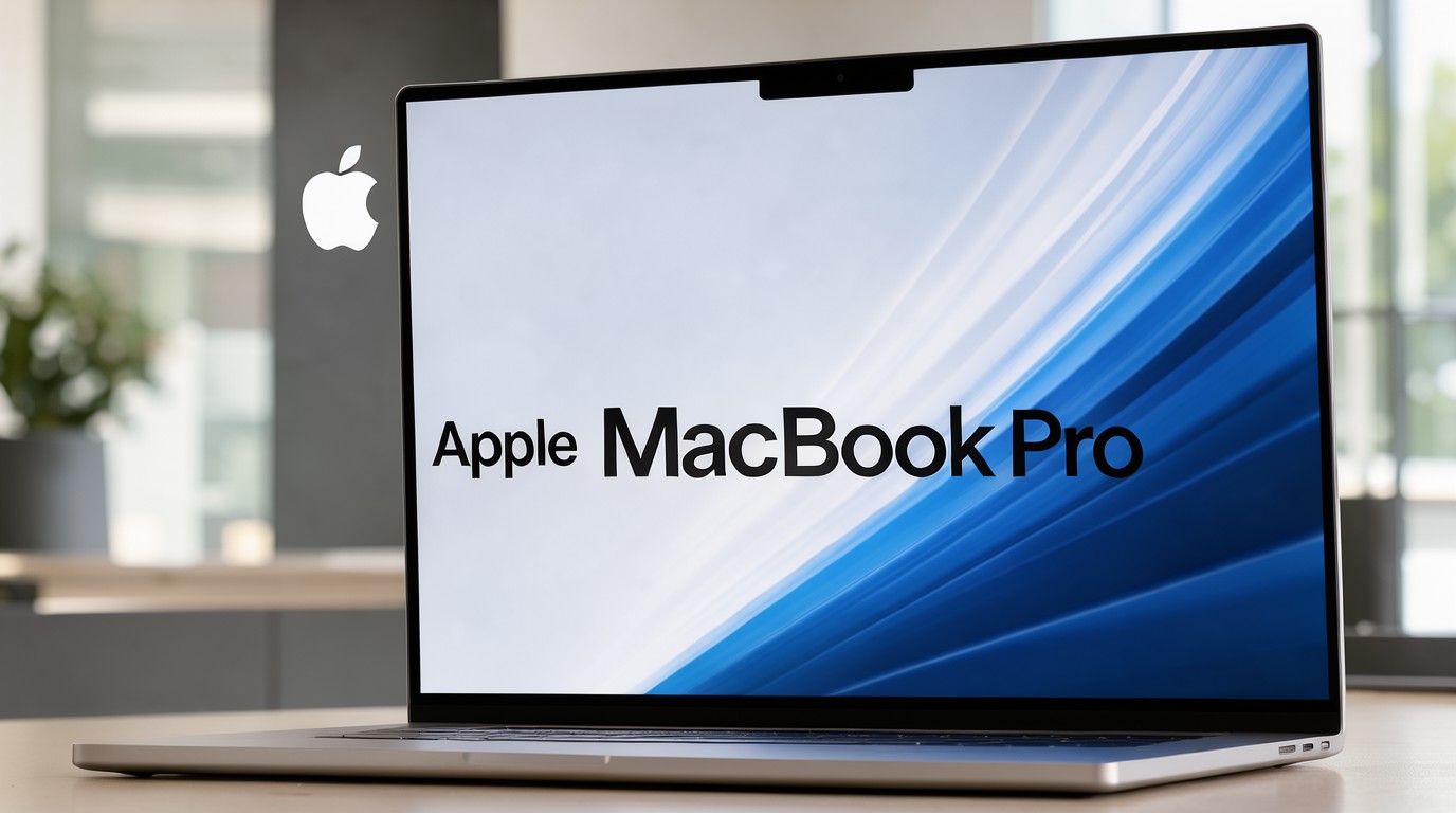 ภาพสร้างด้วย AI (ไม่ใช่ภาพถ่ายจริง) ประกอบข่าว MacBook Pro ใหม่มาพร้อมจอ OLED สว่างสุด 2,000 nits พร้อมหน้าจอสัมผัส