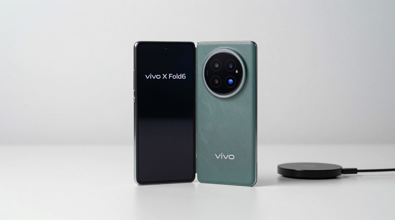 ภาพสร้างด้วย AI (ไม่ใช่ภาพถ่ายจริง) ประกอบข่าว vivo X Fold6 มาพร้อมแบตเตอรี่ 6,900mAh ใหญ่สุดในกลุ่มมือถือจอพับที่วางขายในอินเดีย