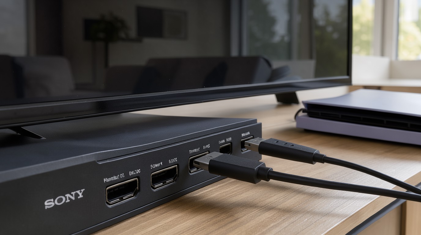 ภาพสร้างด้วย AI (ไม่ใช่ภาพถ่ายจริง) ประกอบข่าว ต่อ PS5 ผิดช่อง HDMI อาจไม่ได้ภาพ 4K 120Hz เต็มสเปก ทั้งที่ภาพดูดีอยู่แล้ว