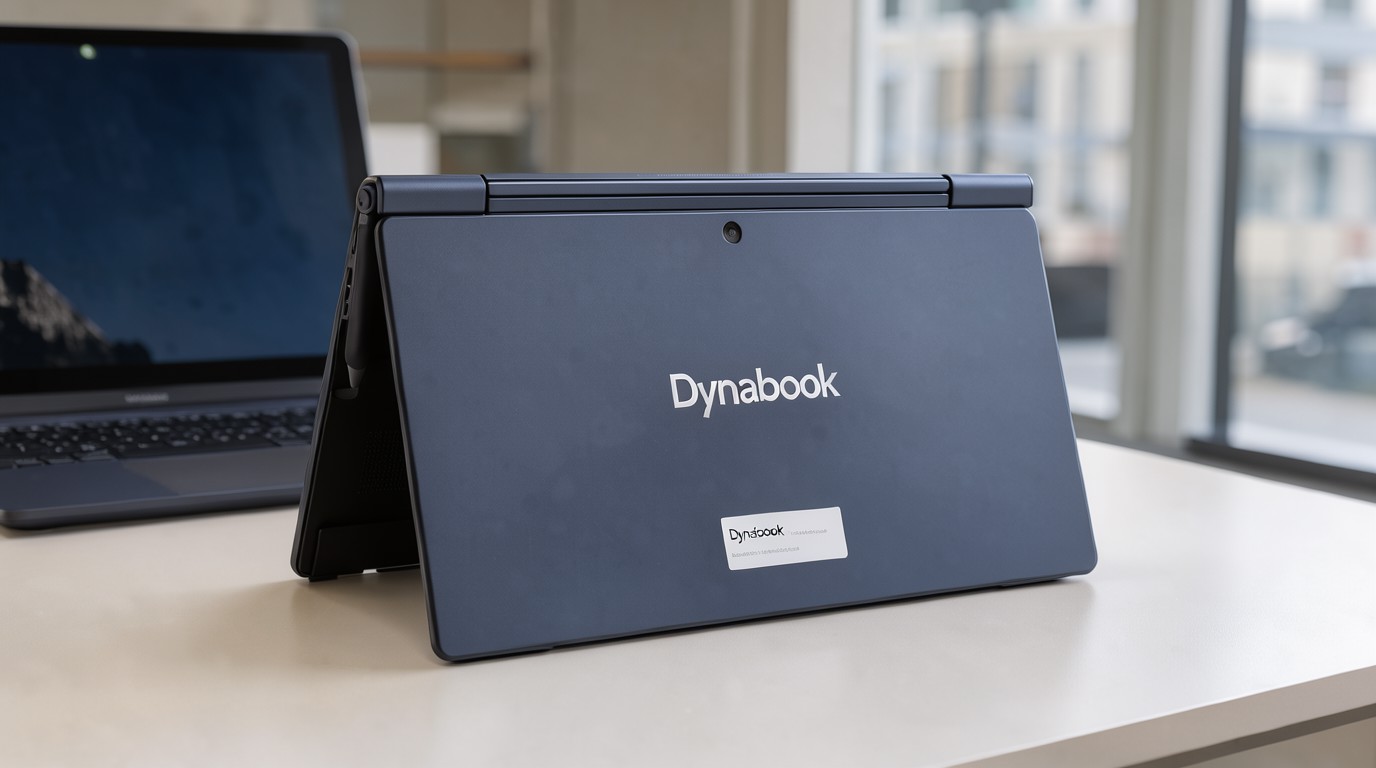 ภาพสร้างด้วย AI (ไม่ใช่ภาพถ่ายจริง) ประกอบข่าว Dynabook เปิดตัว V83/PA โน้ตบุ๊กพับได้ 989 กรัม ซ่อนสไตลัสชาร์จในตัว แบตอึด 28.5 ชั่วโมง
