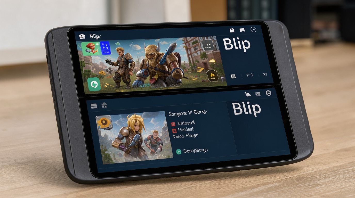 ภาพสร้างด้วย AI (ไม่ใช่ภาพถ่ายจริง) ประกอบข่าว นักพัฒนาทำ Blip ลันเชอร์ Android สำหรับเครื่องเกมพกพาจอคู่