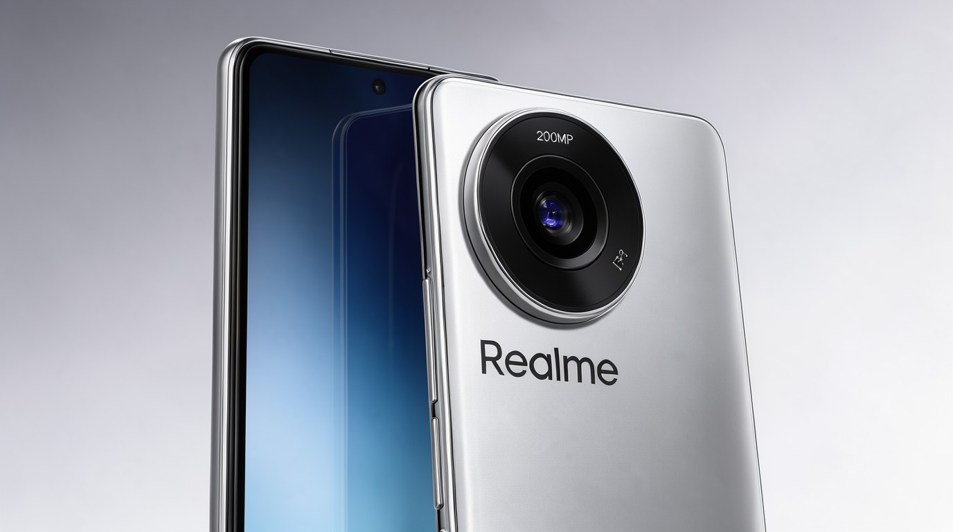 ภาพสร้างด้วย AI (ไม่ใช่ภาพถ่ายจริง) ประกอบข่าว สเปกหลุด Realme 17 Pro หรือ Pro+ จอแบน แบตอึด 10,000 mAh กล้อง 200MP