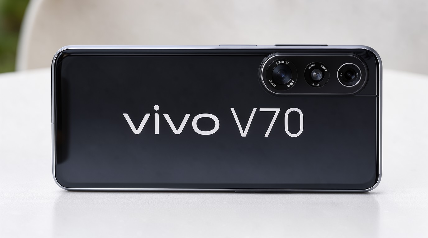 ภาพสร้างด้วย AI (ไม่ใช่ภาพถ่ายจริง) ประกอบข่าว หลุดสเปกกล้อง vivo V70 ครบทุกตัว มาพร้อมเทเลโฟโต้ periscope 64MP