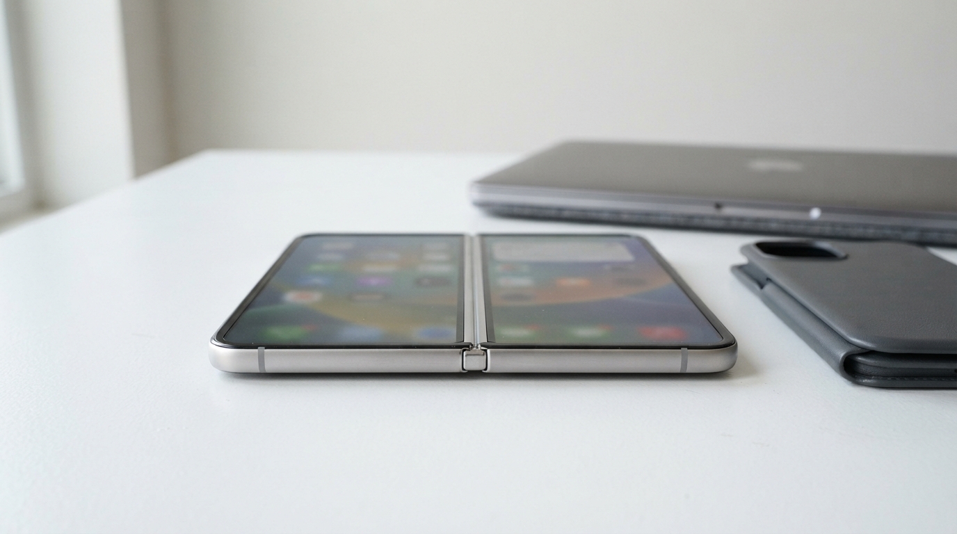 ภาพสร้างด้วย AI (ไม่ใช่ภาพถ่ายจริง) ประกอบข่าว Apple เปิดให้เตรียมข้อมูลพรีออเดอร์ iPhone Duo ล่วงหน้า ก่อนพรีออเดอร์เริ่มจริงวันศุกร์นี้