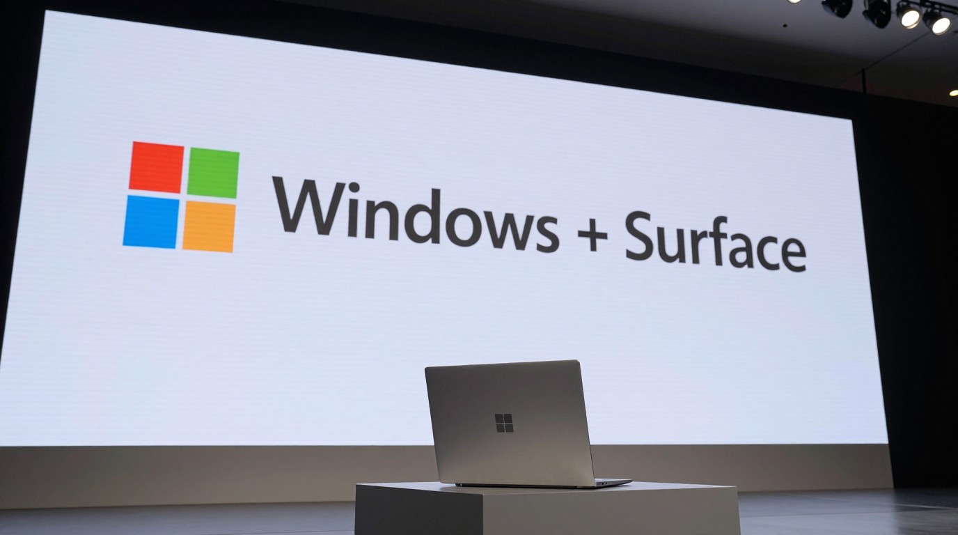 ภาพสร้างด้วย AI (ไม่ใช่ภาพถ่ายจริง) ประกอบข่าว Microsoft จัดงาน Windows และ Surface เผยทิศทาง AI บน PC พร้อม Jensen Huang ร่วมเวที